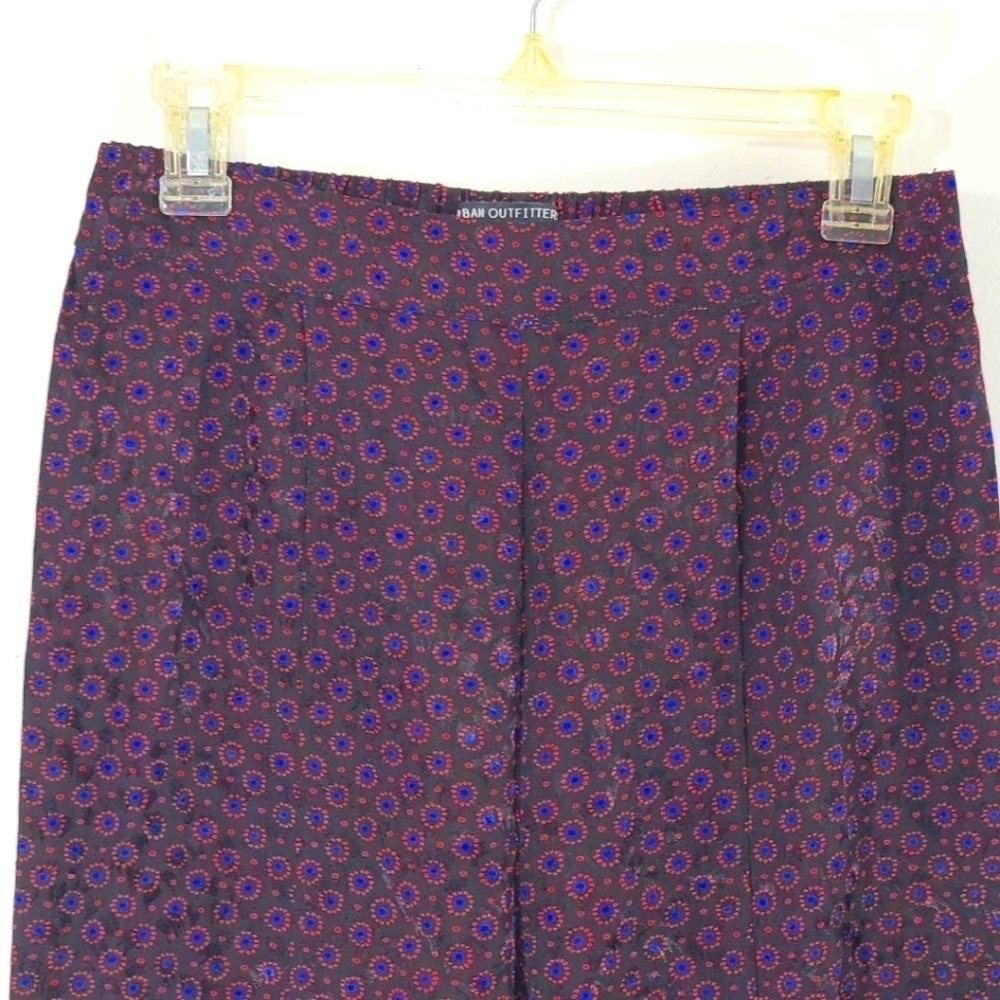 Urban Outfitters Pull On Silky Viscose Floral Geometric Print Pants Medium